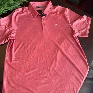 Travis Mathew Excursion Performance Polo Heather Red Size XXL